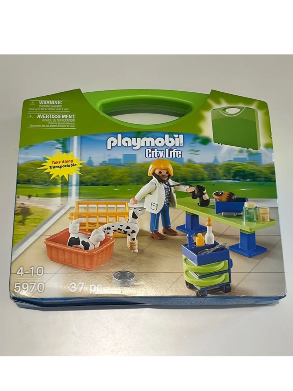 Retired Playmobil 5970 City Life Veterinarian Cat, Dalmatian, Guinea pig NIB